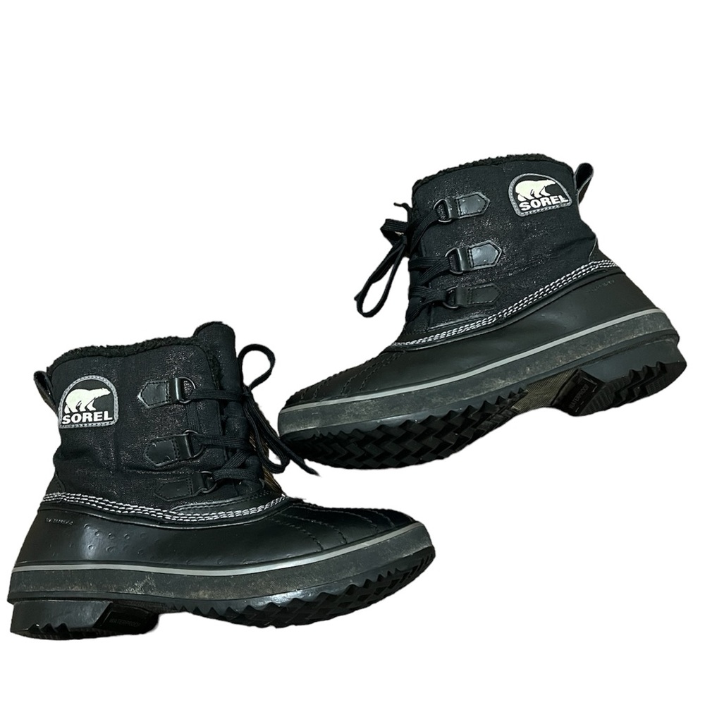 Sorel tivoli glitter waterproof winter boots black size 9 - Picture 1 of 12